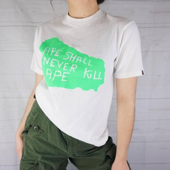 🍓BAPE APE SHALL NEVER KILL APE WHITE T-SHIRT🍓 - Picture 2 of 4